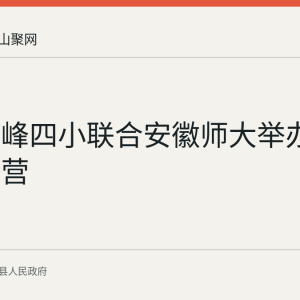 含山环峰四小联合安徽师大举办爱心夏令营