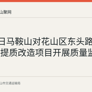7月22日马鞍山对花山区东头路农村公路提质改造项目开展质量监督