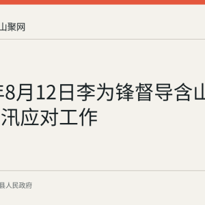 2026年8月12日李为锋督导含山县滁河防汛应对工作