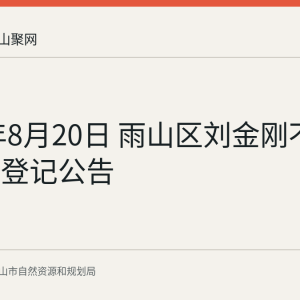 2026年8月20日 雨山区刘金刚不动产继承登记公告