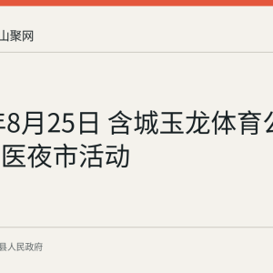 2026年8月25日 含城玉龙体育公园举办中医夜市活动