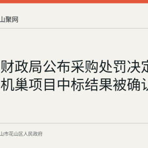 花山区财政局公布采购处罚决定：一无人机巢项目中标结果被确认无效