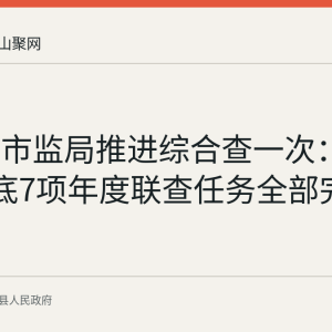 含山县市监局推进综合查一次：截至8月底7项年度联查任务全部完成