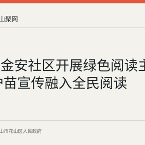 花山区金安社区开展绿色阅读主题活动 护苗宣传融入全民阅读