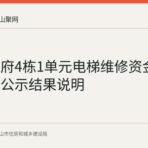 深业华府4栋1单元电梯维修资金使用情况公示结果说明