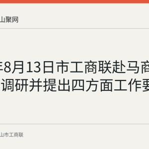 2026年8月13日市工商联赴马商总会走访调研并提出四方面工作要求