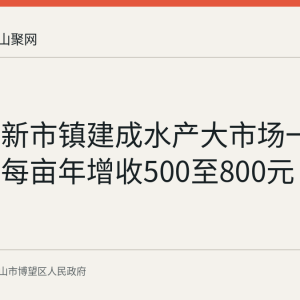 博望区新市镇建成水产大市场一期 养殖户每亩年增收500至800元
