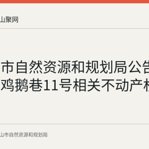 马鞍山市自然资源和规划局公告作废采石鸡鹅巷11号相关不动产权证书