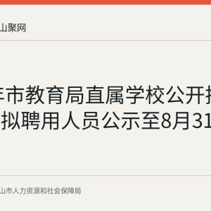 2026年市教育局直属学校公开招聘第一批拟聘用人员公示至8月31日结束