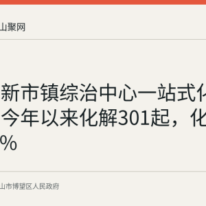 博望区新市镇综治中心一站式化解矛盾：今年以来化解301起，化解率85.8%