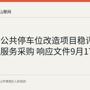 博望区公共停车位改造项目稳评报告编制服务采购 响应文件9月17日9时截止