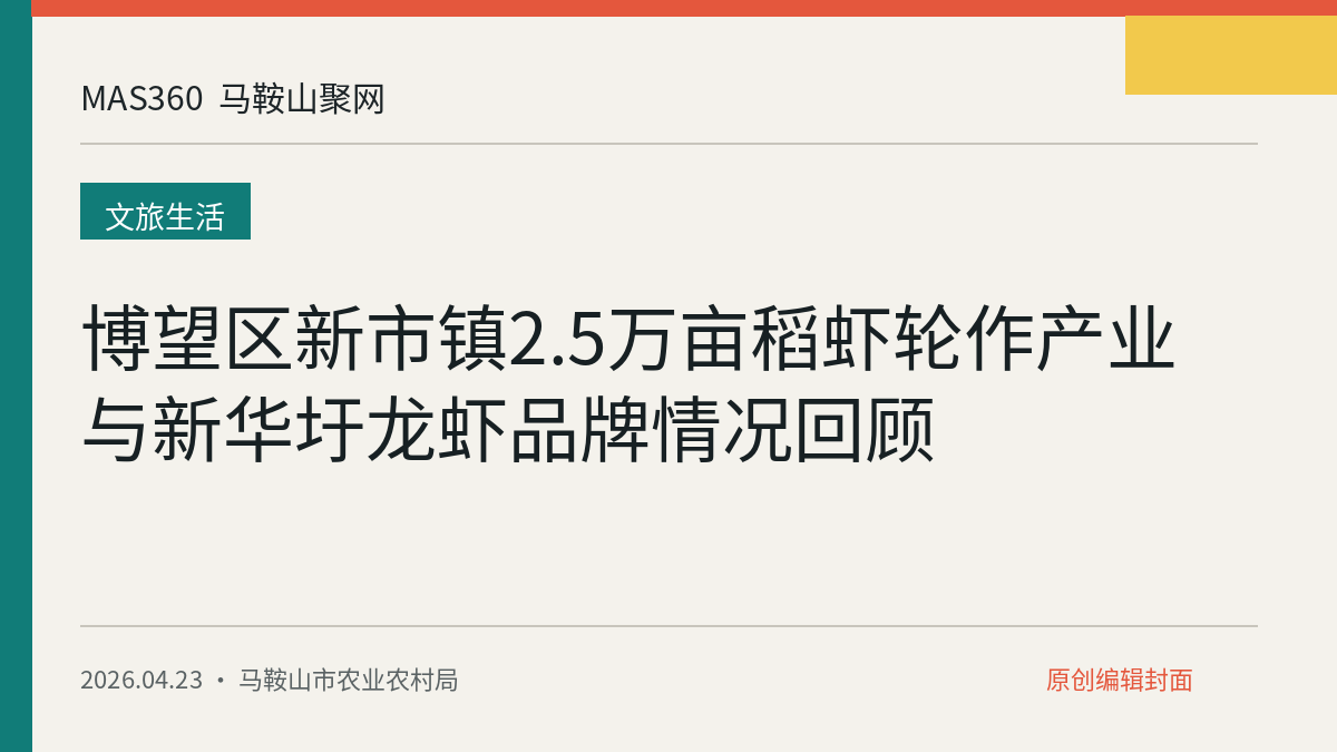 博望区新市镇2.5万亩稻虾轮作产业与新华圩龙虾品牌情况回顾