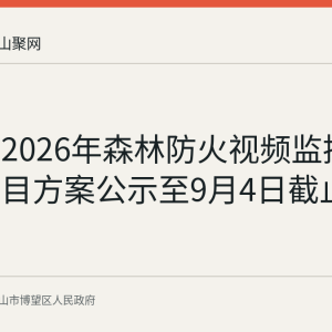 博望区2026年森林防火视频监控语音杆项目方案公示至9月4日截止
