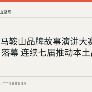 第七届马鞍山品牌故事演讲大赛于7月15日落幕 连续七届推动本土品牌建设