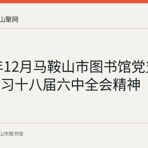 2016年12月马鞍山市图书馆党支部集中学习十八届六中全会精神