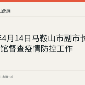 2022年4月14日马鞍山市副市长到市图书馆督查疫情防控工作