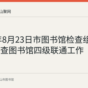 2022年8月23日市图书馆检查组到含山检查图书馆四级联通工作