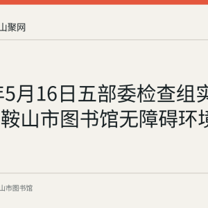 2017年5月16日五部委检查组实地检查马鞍山市图书馆无障碍环境建设