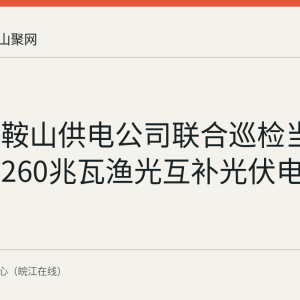 国网马鞍山供电公司联合巡检当涂大陇镇260兆瓦渔光互补光伏电站