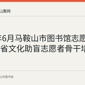 2017年6月马鞍山市图书馆志愿者参加全省文化助盲志愿者骨干培训班
