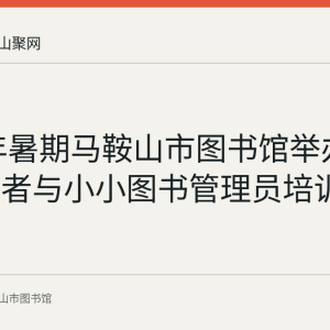 2017年暑期马鞍山市图书馆举办文化志愿者与小小图书管理员培训