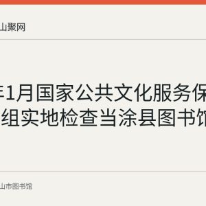 2018年1月国家公共文化服务保障法督察组实地检查当涂县图书馆回顾
