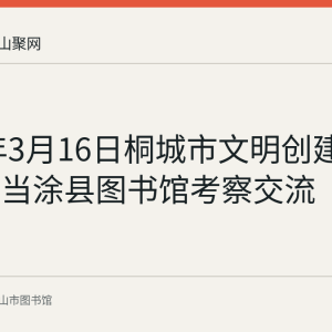 2018年3月16日桐城市文明创建考察组到当涂县图书馆考察交流