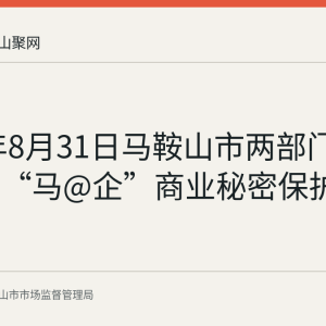 2026年8月31日马鞍山市两部门联合举办“马@企”商业秘密保护专场沙龙