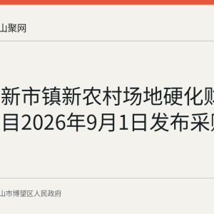 博望区新市镇新农村场地硬化财政奖补项目2026年9月1日发布采购更正公告