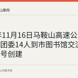 2020年11月16日马鞍山高速公路管理中心团委14人到市图书馆交流青年文明号创建