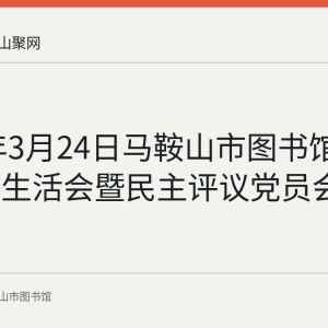 2022年3月24日马鞍山市图书馆召开组织生活会暨民主评议党员会议
