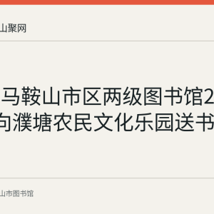 回顾：马鞍山市区两级图书馆2023年1月向濮塘农民文化乐园送书300本