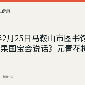 2023年2月25日马鞍山市图书馆放映《如果国宝会说话》元青花梅瓶一集