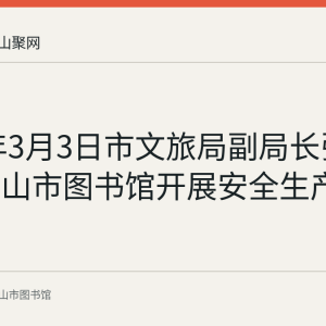 2023年3月3日市文旅局副局长张卿到马鞍山市图书馆开展安全生产大检查