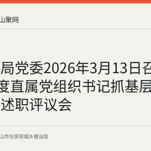 市住建局党委2026年3月13日召开2025年度直属党组织书记抓基层党建工作述职评议会