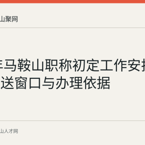 2023年马鞍山职称初定工作安排回顾：报送窗口与办理依据