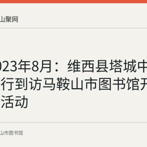 回顾2023年8月：维西县塔城中心完小一行到访马鞍山市图书馆开展夏令营活动