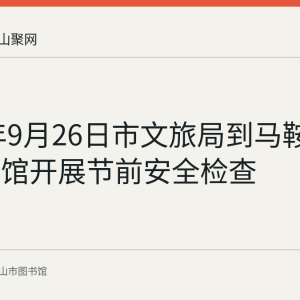 2023年9月26日市文旅局到马鞍山市图书馆开展节前安全检查