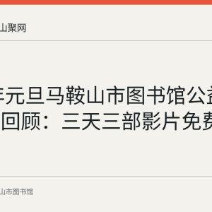2024年元旦马鞍山市图书馆公益电影展播回顾：三天三部影片免费放映