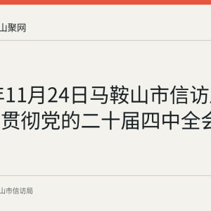 2025年11月24日马鞍山市信访局集中学习贯彻党的二十届四中全会精神