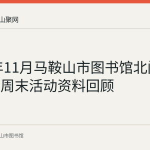 2025年11月马鞍山市图书馆北门文化街区周末活动资料回顾