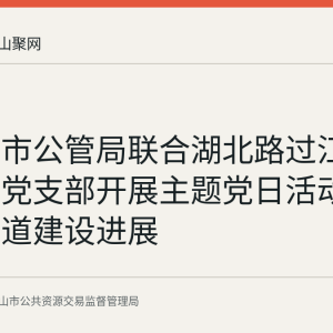 回顾：市公管局联合湖北路过江通道项目党支部开展主题党日活动，了解隧道建设进展