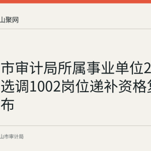 马鞍山市审计局所属事业单位2025年公开选调1002岗位递补资格复审结果公布