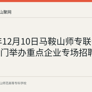 2025年12月10日马鞍山师专联合和县多部门举办重点企业专场招聘活动