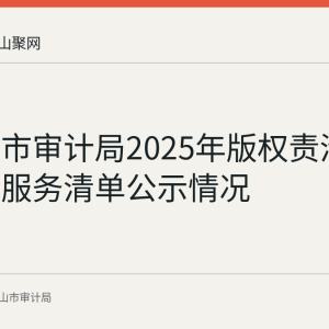 马鞍山市审计局2025年版权责清单及公共服务清单公示情况