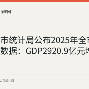 马鞍山市统计局公布2025年全市经济运行数据：GDP2920.9亿元增长6.0%