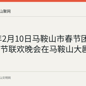 2026年2月10日马鞍山市春节团拜会暨春节联欢晚会在马鞍山大剧院举行