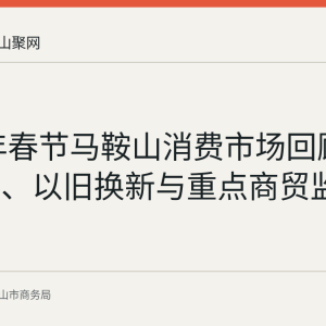 2026年春节马鞍山消费市场回顾：消费券、以旧换新与重点商贸监测数据