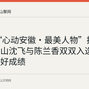 2025“心动安徽·最美人物”揭晓：马鞍山沈飞与陈兰香双双入选创历史最好成绩