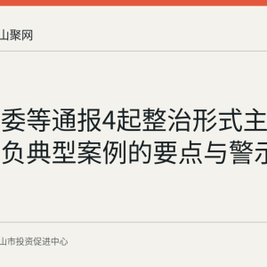 中央纪委等通报4起整治形式主义为基层减负典型案例的要点与警示